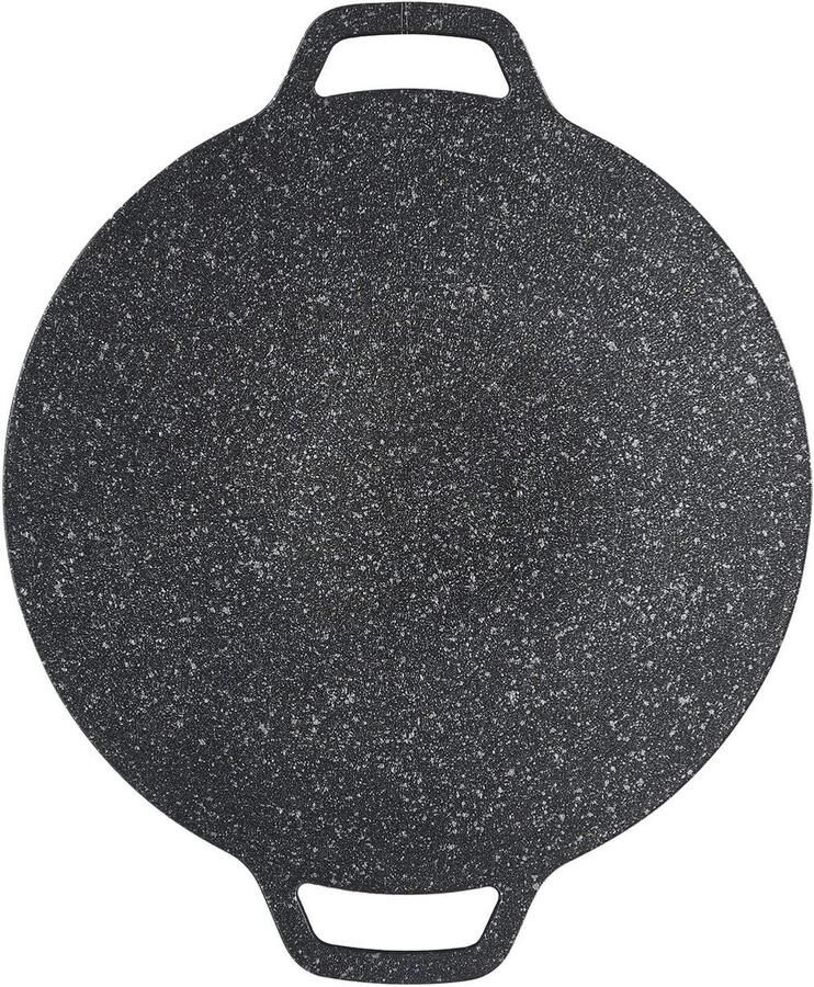 Steengrillpan Barbecueplaat Bakplaat Buitenkoken Antiaanbaklaag 38cm Zwart