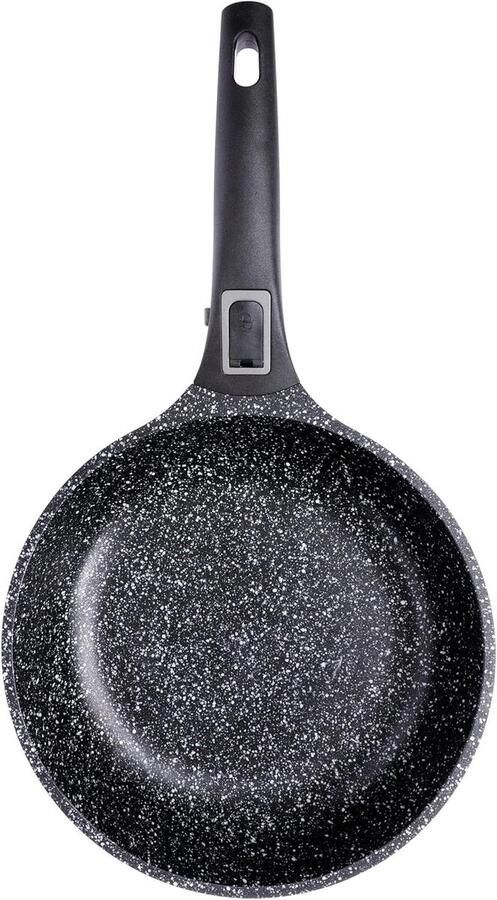 Steenpan Koekenpan Grillpan Koken Bakken Grillen Gegoten Aluminium 26 cm Zwart