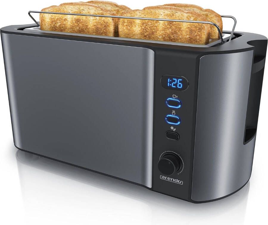 Stellar Broodrooster met Tostiklemmen 3 in 1 Broodrooster Met kruimellade Grijs Broodrooster 4 sneden broodroosters Toaster Automatische Broodrooster