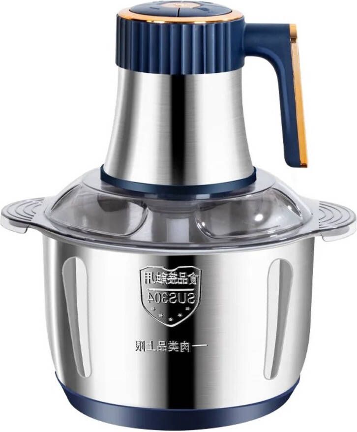 Stemily Elektrische Hakmolen Multifunctioneel 5L RVS 500W 5 Snelheden 6 Messen Antislip Stille Keukenhulp