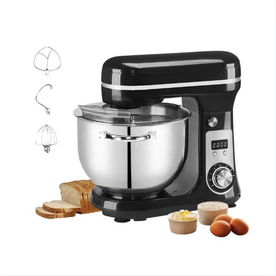 Stemily Keukenmachine Keukenmixer 1200W RVS Mengkom(6L) Keukenrobot Foodprocessor Met Garde Deeghaak en Menghaak - Foto 2