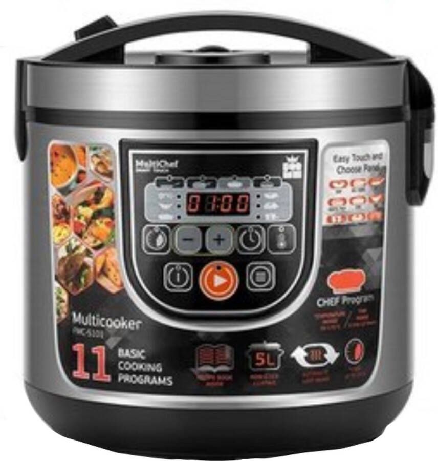 Stemily Rijstkoker Multicooker 5L 11 Functies 860W Warmhoudfunctie Vertragingstimer (tot 24 uur) Anti-aanbak
