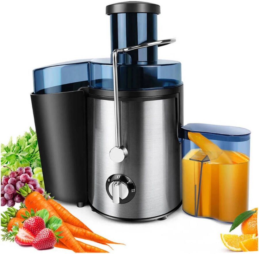 Stemily Slowjuicer Sapcentrifuge 500ML 2 Snelheden RVS 65mm Invoerbuis Antislip Zachte & Harde Ingrediënten