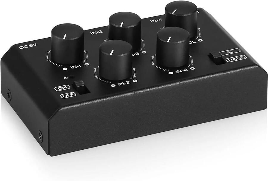 Stereo 4-kanaals audiomixer Ultra Geluidsarme Home Studio Bar Line Mixer