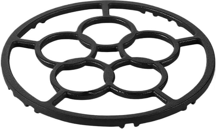 Steunring Gietijzer Fornuis rooster Koken Stabiliseren Antislip basis 18.3 cm Diameter Zwart