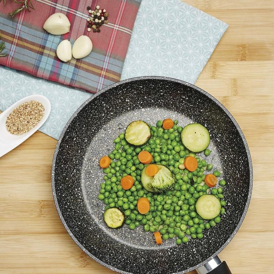 Stevige Braadpan met Steenlook Antiaanbaklaag Diameter 20 cm