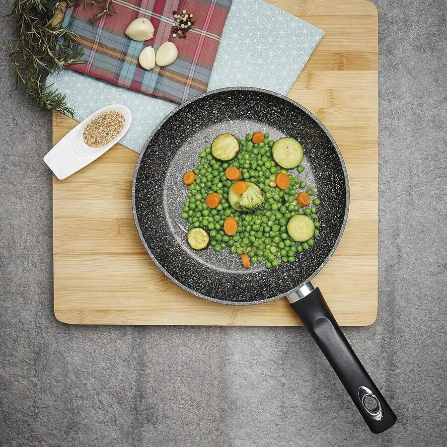 Stevige Braadpan met Steenlook Antiaanbaklaag Diameter 20 cm