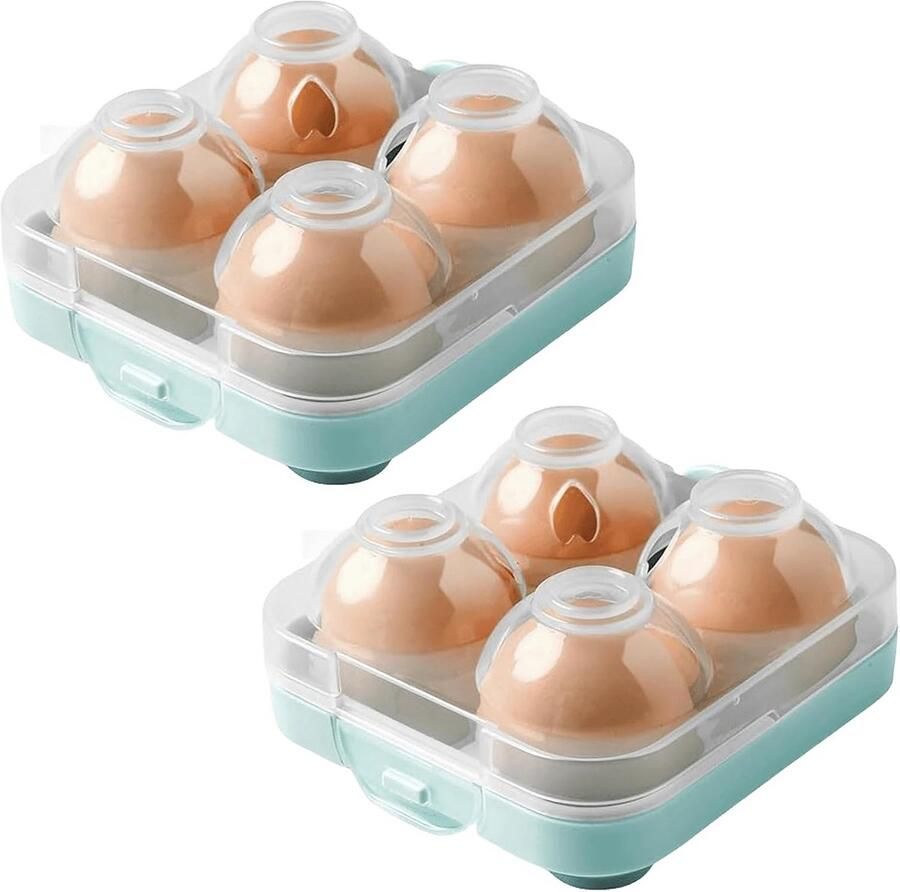 Stevige Eierhouder voor 6 Eieren Draagbare Opbergdoos voor Koelkast Camping en Reizen Schokbestendige Bescherming Set van 2