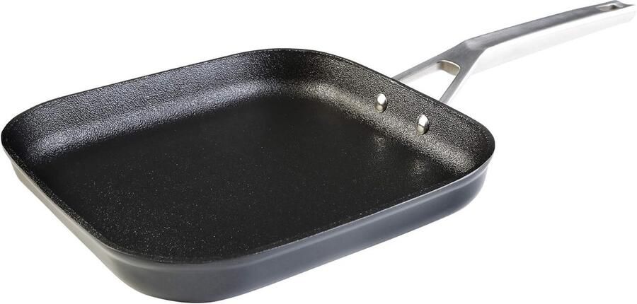 Grillpan Koekenpan Gezond Koken Ecologische Antiaanbaklaag 26 cm Zwart