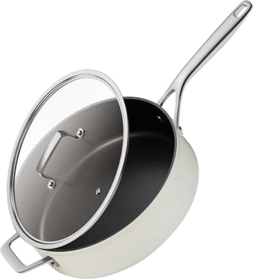 Stew Pan 28 cm Met Deksel Geschikt Voor Inductie Koekenpan Met Antiaanbaklaag Vaatwasser- En Ovenbestendig 5.1 L Voor Alle Hittebronnen
