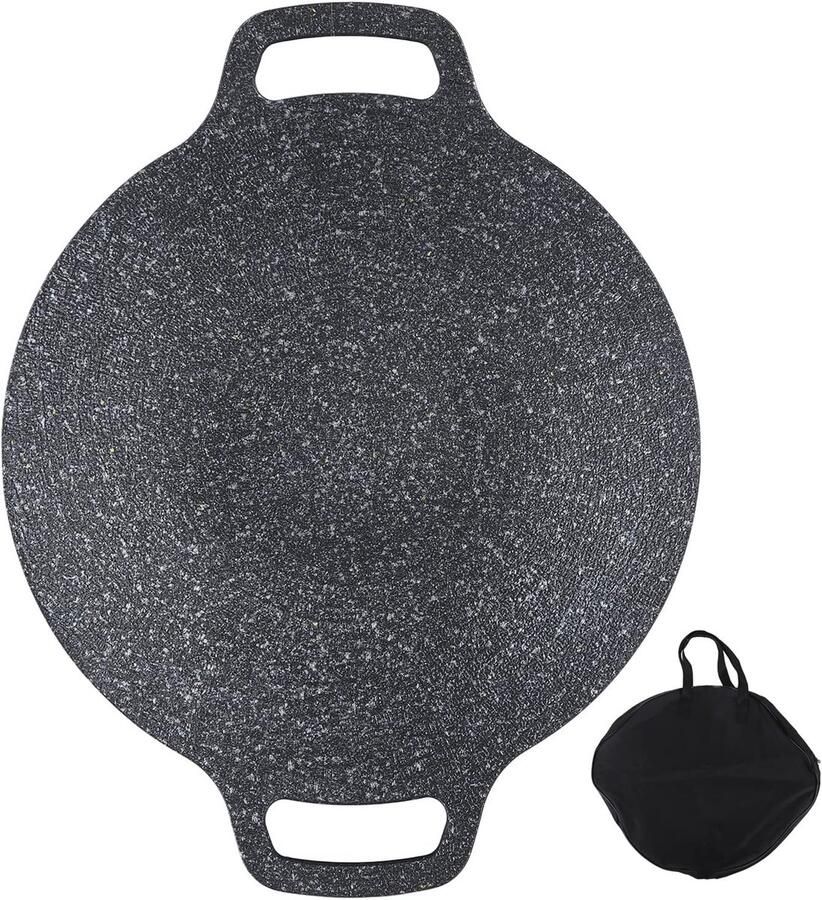 Stijl ronde grillpan aluminium anti-aanbaklaag medische steen coating grillpan voor thuis vlees zeevruchten (30cm)