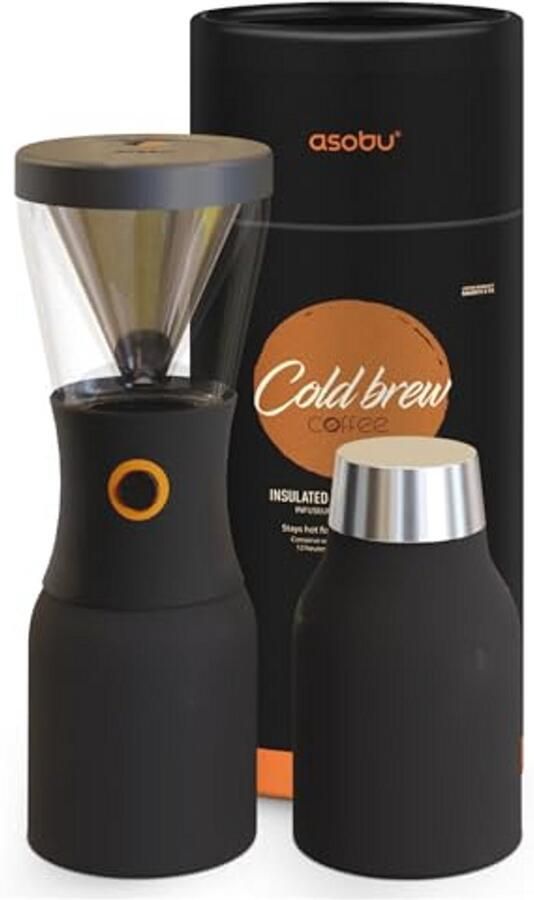 Stijlvol Cold Brew Koffiezetapparaat met Zeef Zwart 121mmx311mm