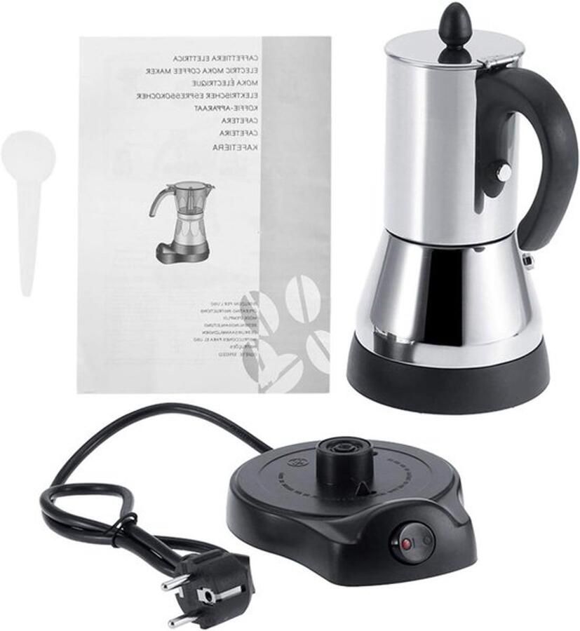 Stijlvolle elektrische espresso maker voor koffie en mocha 200 300ml roestvrij staal EU plug 220V
