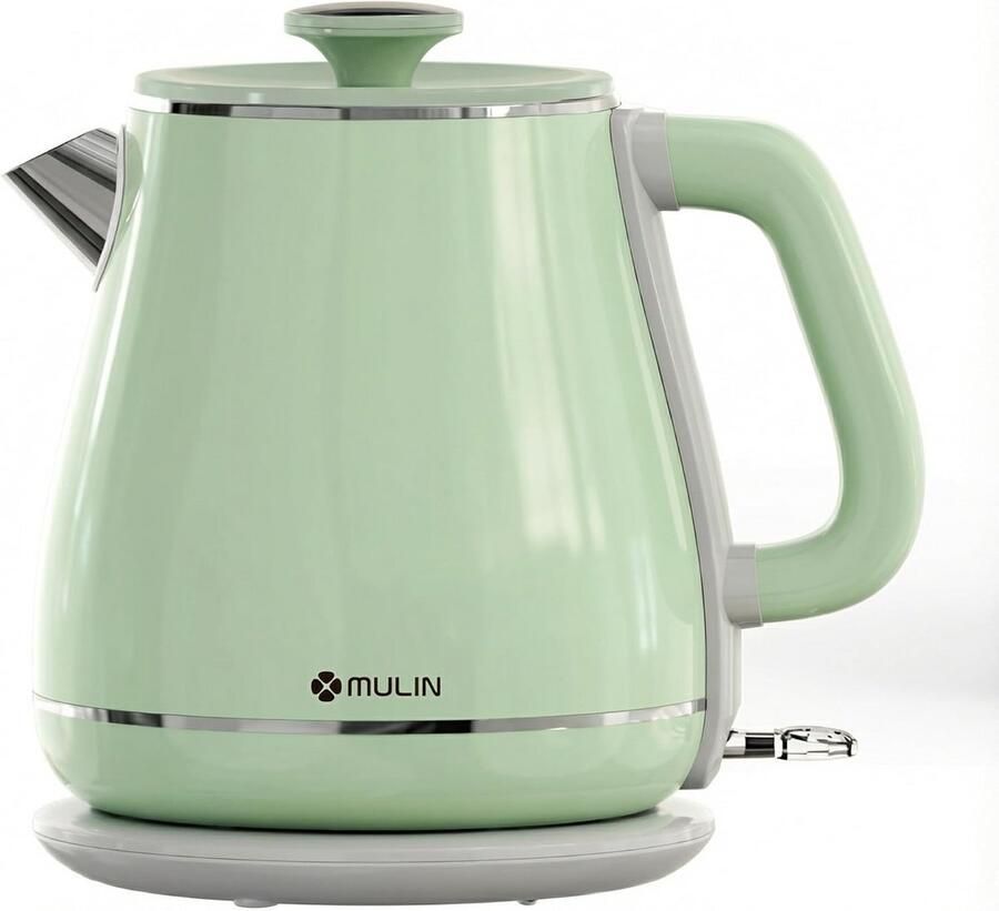 Stijlvolle Elektrische Waterkoker 1 8L RVS met Retro Design en Snelle Kookfunctie