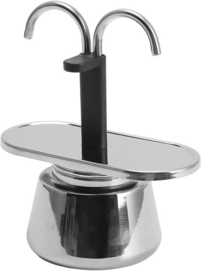 Stijlvolle Moka Pot voor 2 kopjes 100ML RVS Koffiezetter Perfect voor Espresso en Buitengebruik Geniet van Snel en Heerlijk Koffie