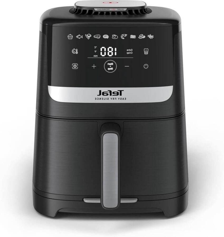 Stille Airfryer Heteluchtfriteuse Gezond Koken Fluisterstille Werking 5 Liter Zwart