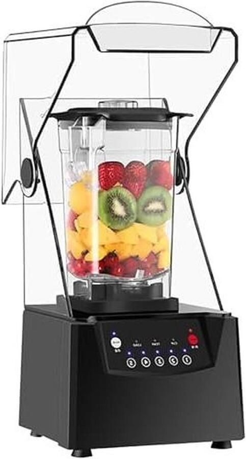 Stille Blender Krachtige Mixer Smoothies Maken Geluidsarme Kap 2 Liter Kan Zwart