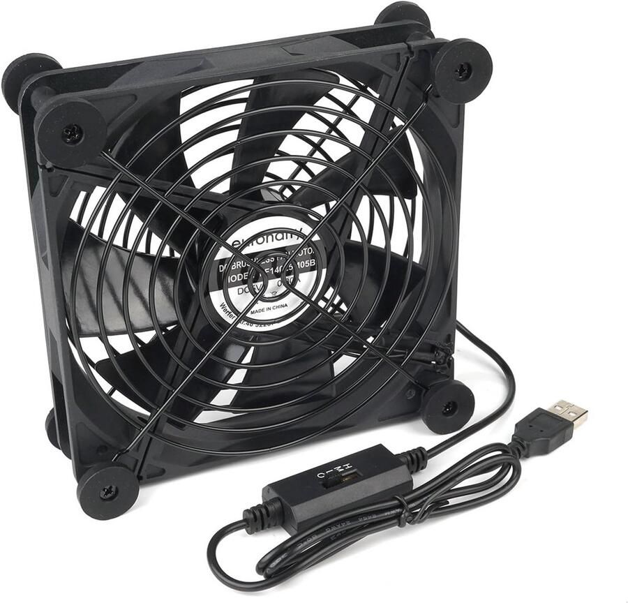Stille USB Ventilator 140 mm Mini Ventilator met 3 Windsnelheden en Metalen Grill