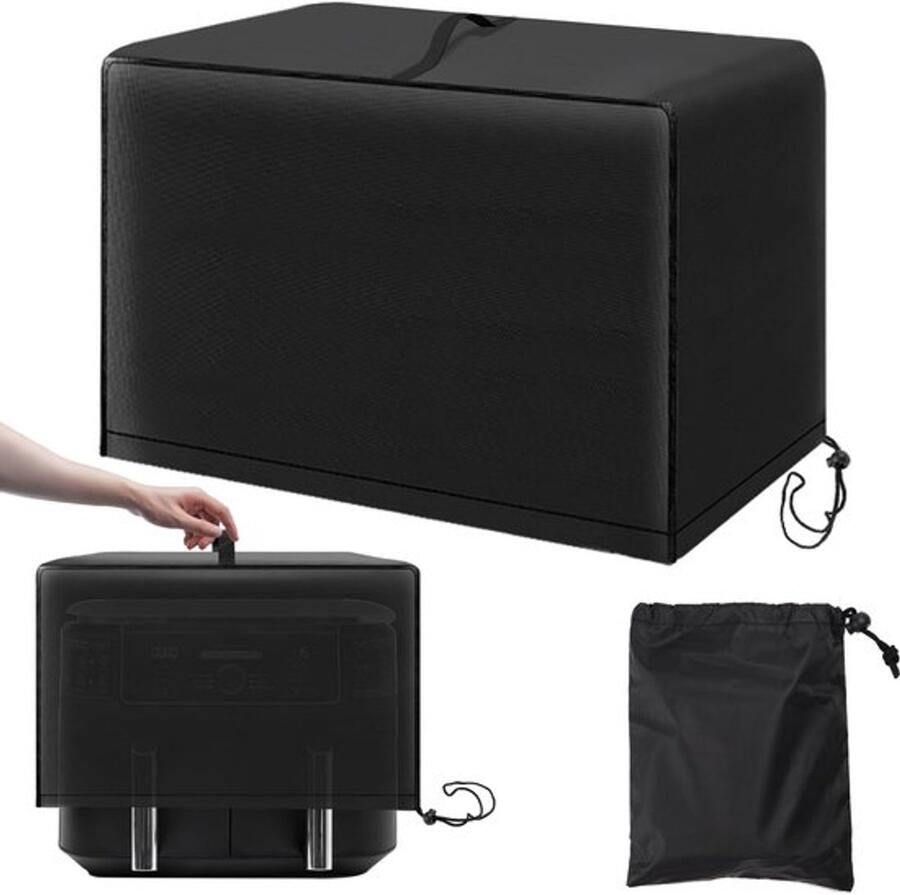 Stofbescherming 49 x 40 x 30 cm Stofdichte Afdekking Voor Heteluchtfriteuse 600D Nylon Zwart Inclusief Opbergtas - Foto 1