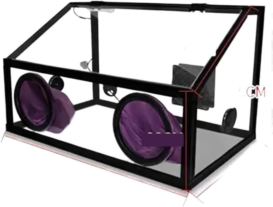 Stofbox Ventilator Afzuigkap Slijpmachine Stofvrij Werken 30W Krachtige Zuigkracht 58x35x35CM Transparant