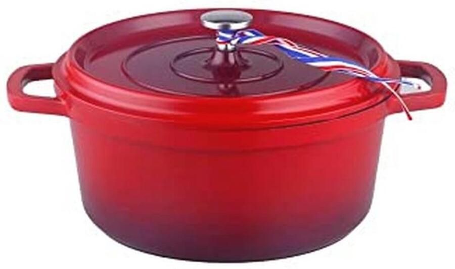 Stoofpan Ø 20 Cm Rond Rood Gevlamd Aluminium met Steencoating Voor Alle Warmtebronnen