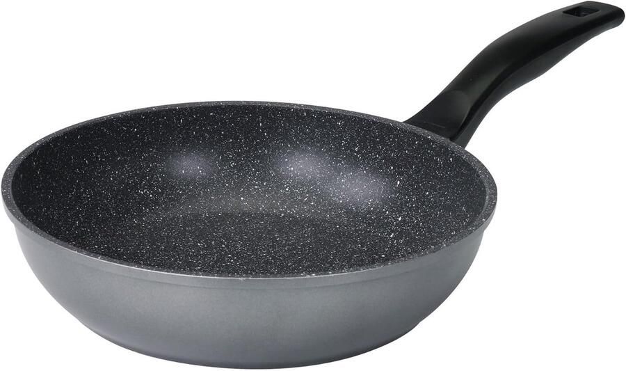 Stoofpan Braadpan Gezond Koken Echte Steendeeltjes 24 cm Zwart