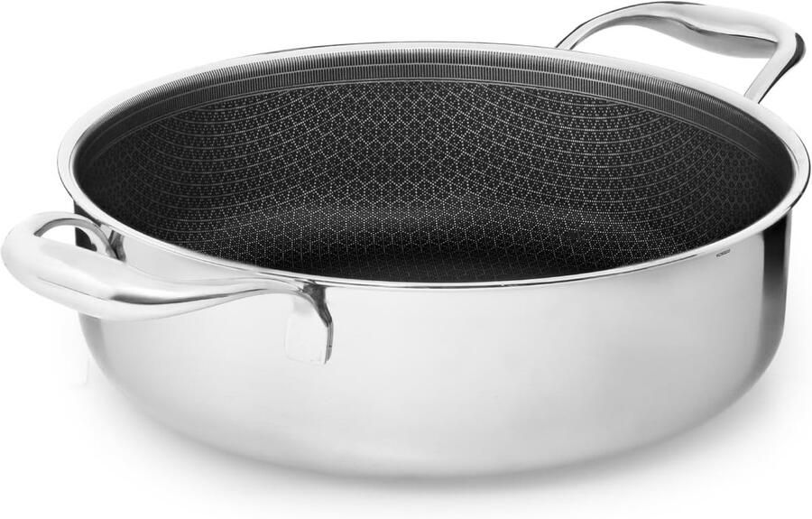 Stoofpan Braadpan Lange maaltijden Hybride antiaanbaklaag 28 cm 4.5L Zwart