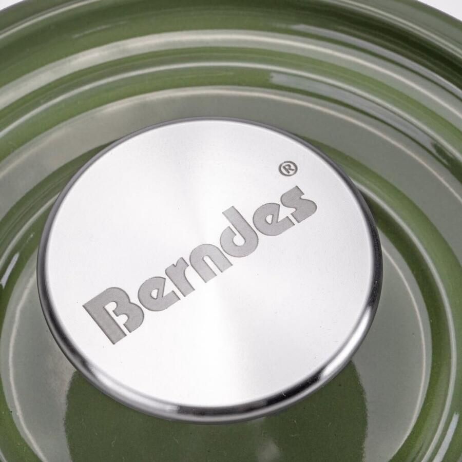 Stoofpan Gietijzer Braadpan Deksel Langzaam Koken Gerecyclede Materialen 20 cm Diameter Groen