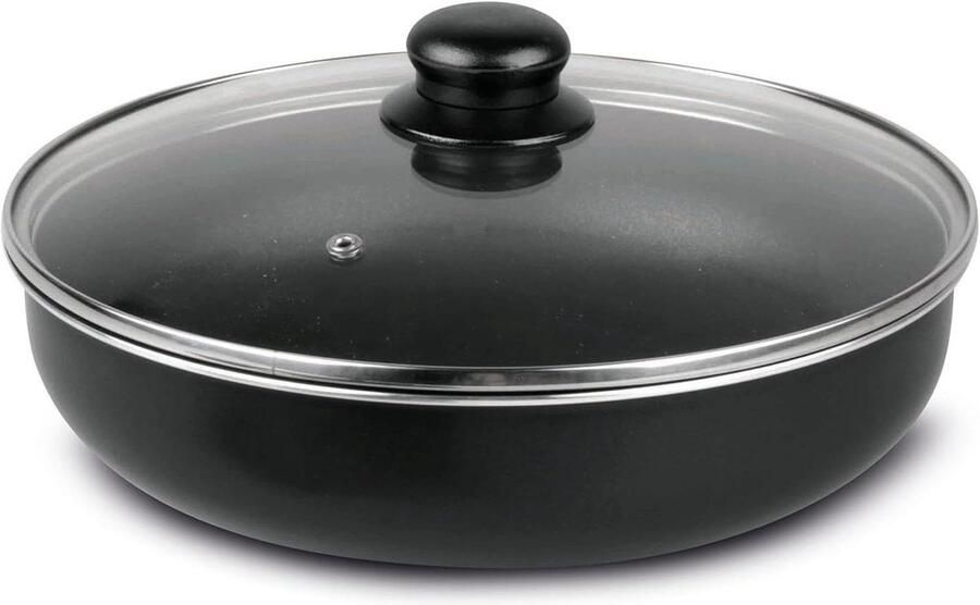 Stoofpan Hapjespan Braadpan Gezond Koken Afneembare Handgreep Ø 26 cm Zwart