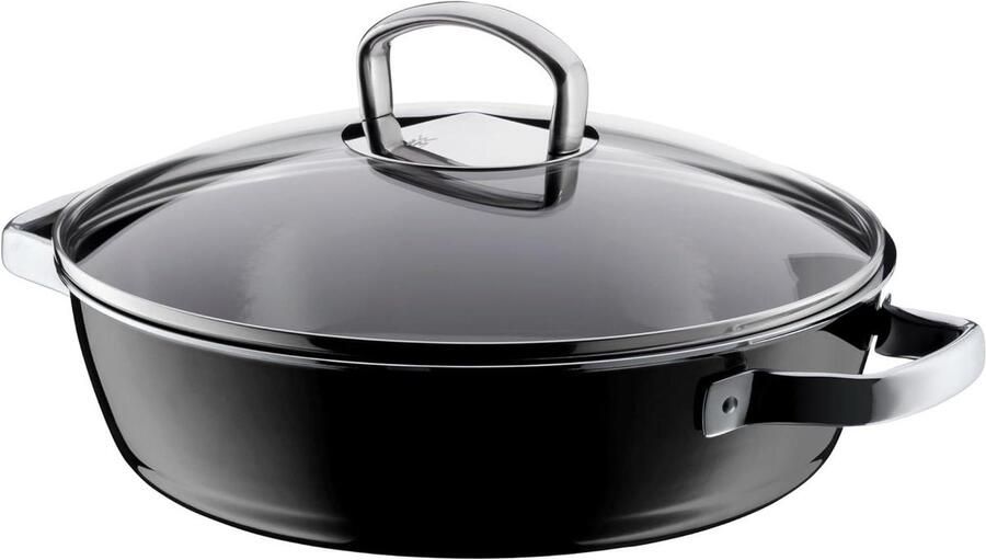Stoofpan Hapjespan Langzaam Garen Antikleef Afwerking 4.1 Liter Zwart