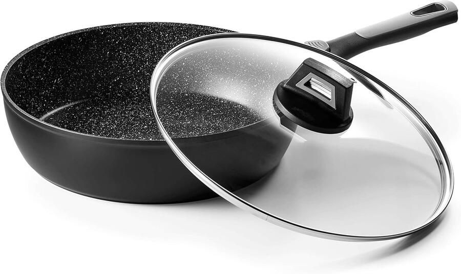 Stoofpan Kookpan Gerechten Bereiden Antiaanbaklaag 28 cm Zwart