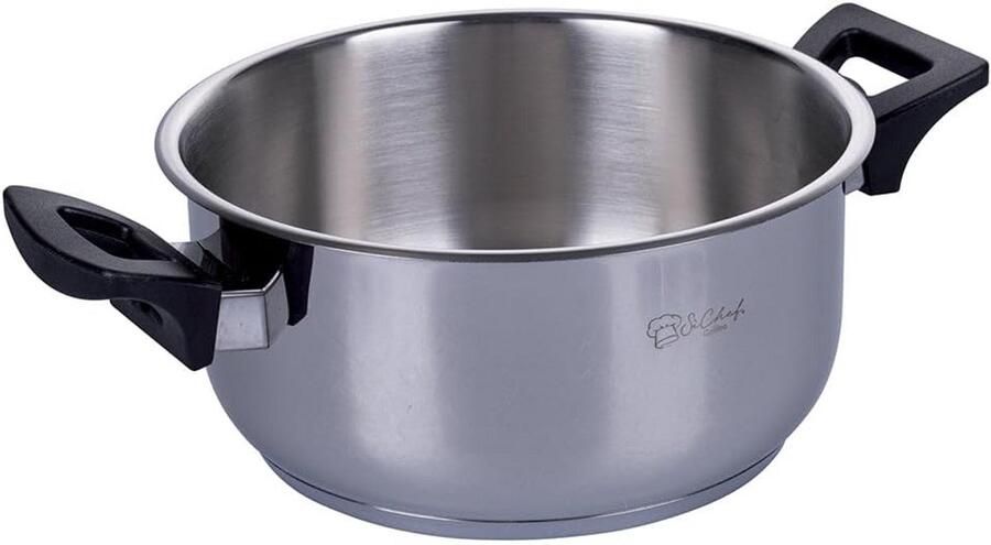 Stoofpan Kookpan Langzaam Garen 3-laags Bodem 20 cm Diameter Zwart