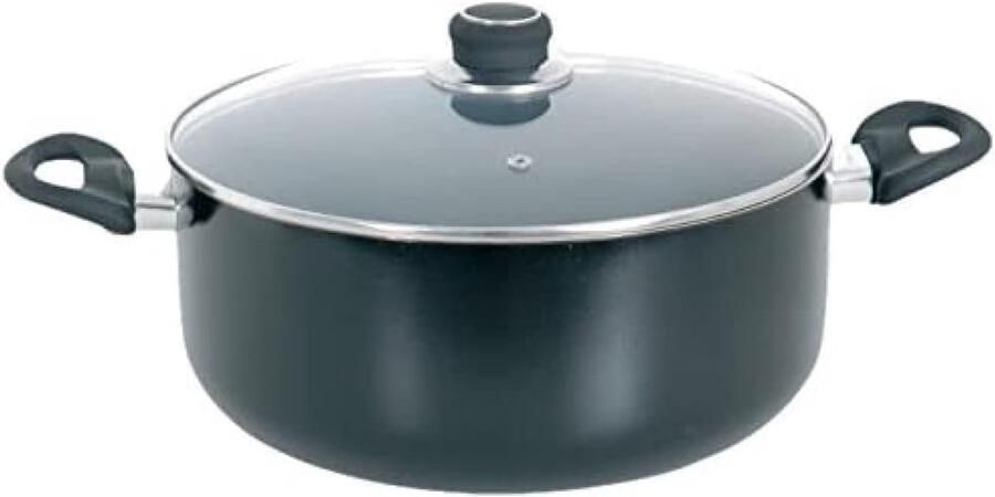 Stoofpan Kookpan Langzaam Garen Keramische Coating 20 cm Diameter Zwart Grijs