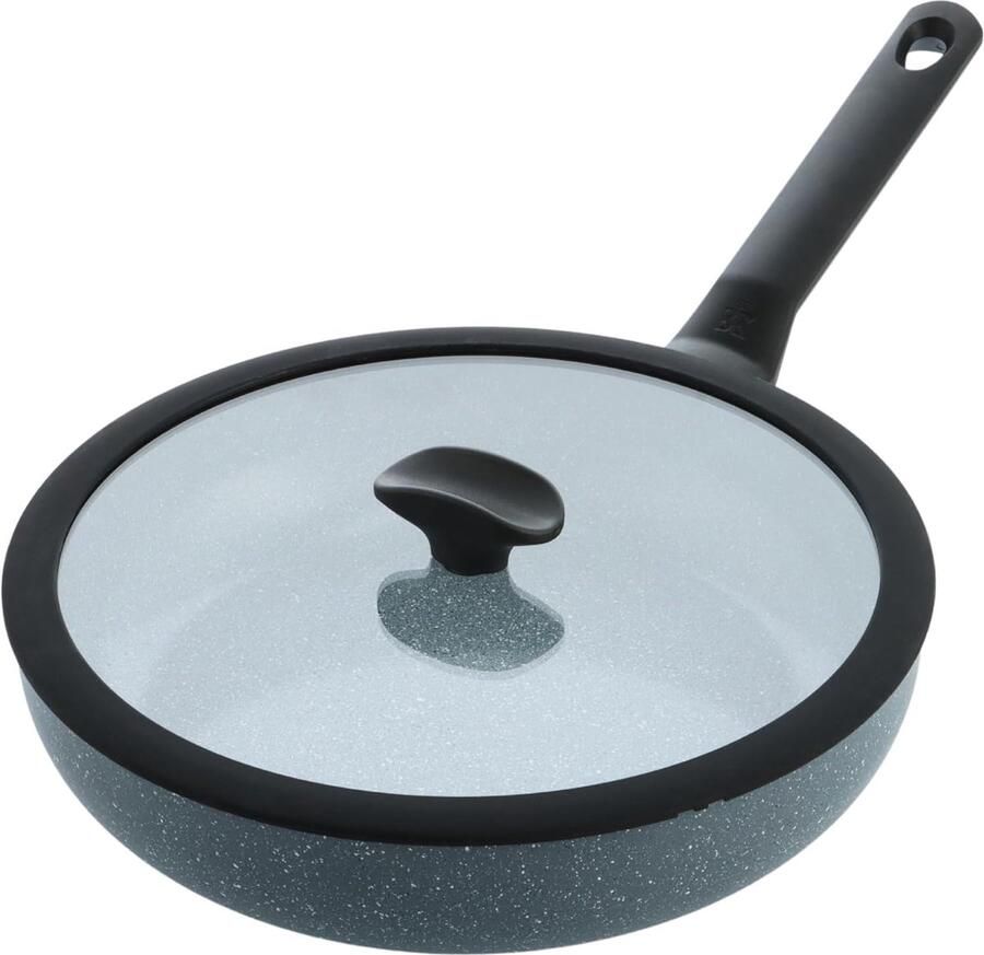 Stoofpan met antiaanbaklaag Gegoten pan Graniet Langzaam Garen PFAS-vrije granietlook 24 cm Blauw