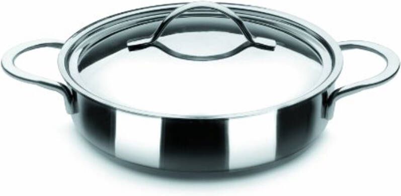 Stoofpan met deksel 20 cm van roestvrij staal geschikt voor inductie