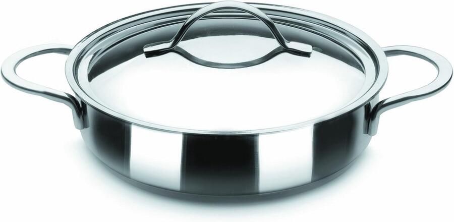 Stoofpan met deksel 20 cm van roestvrij staal geschikt voor inductie