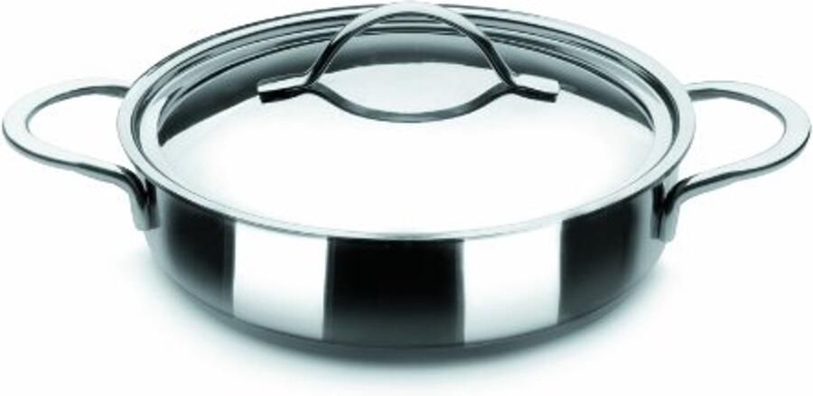Stoofpan met deksel 20 cm van roestvrij staal geschikt voor inductie