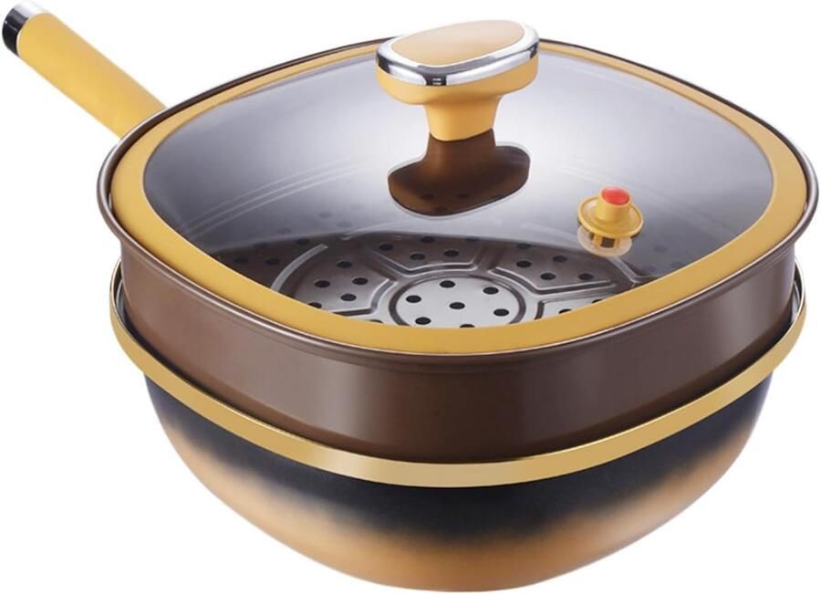 Stoofpan met deksel Braadpan inductie Alle warmtebronnen Diep gelegeerd ontwerp 30 cm diameter