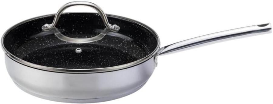 Stoofpan met Deksel Braadpan Kookpan Gezond Koken Keramische Anti-aanbaklaag 24 28 cm Grijs
