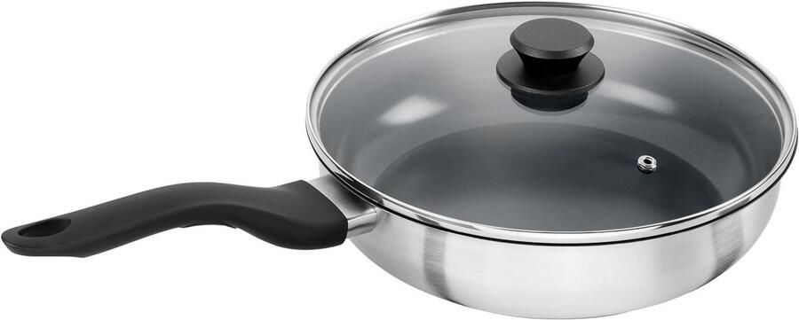 Stoofpan met deksel Kookpan Keramisch Bewust koken PFAS-vrije coating 28 cm Zilver