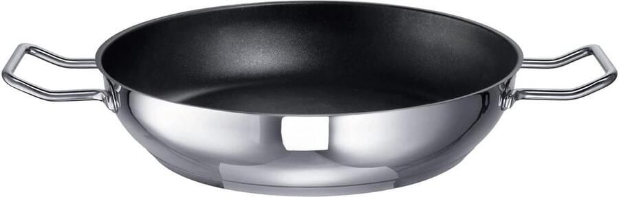 Stoofpan met handgrepen Kookpan Braadpan Langzaam Garen Duurzame Anti-aanbaklaag 28 cm Zilver Zwart