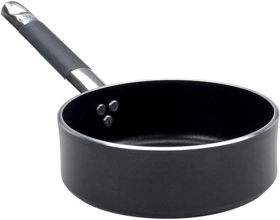 Stoofpan met Handvat Braadpan Kookpan Langzaam Garen Gepolijste Afwerking 24 cm Zilver Zwart