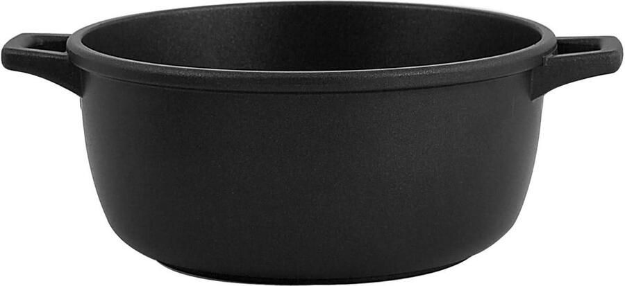 Stoofpan met handvatten Gietijzeren pan Langzaam garen Gegoten aluminium 29 cm Zwart