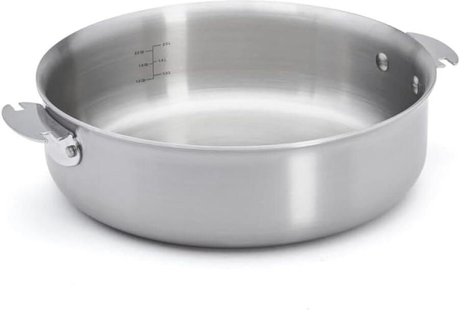 Stoofpan Roestvrij Staal Kookpan Sauspan Langzaam Koken Meerlaags Materiaal 24 cm Diameter Zilverkleurig