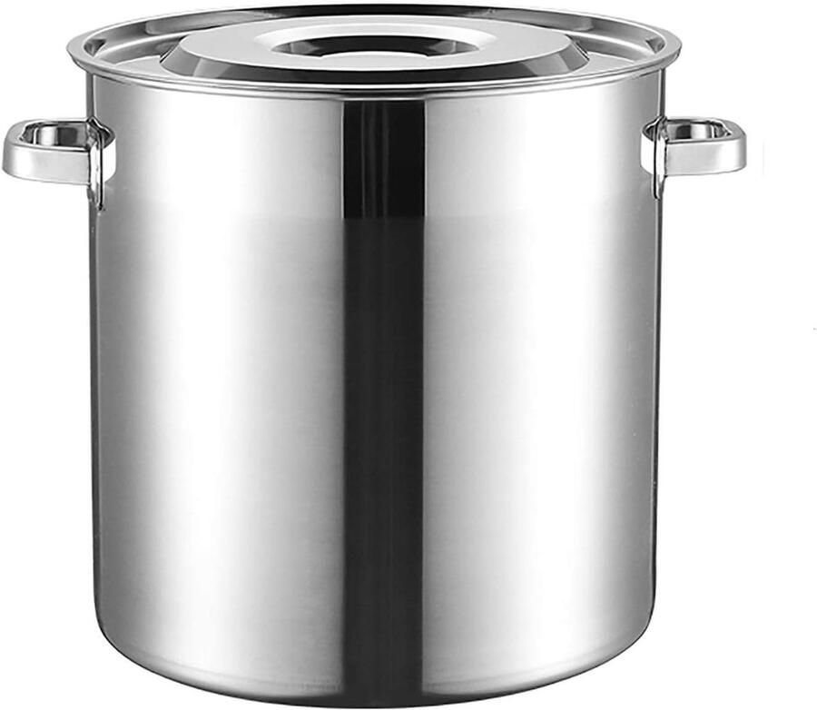 Stoofpot met deksel Grote kookpan RVS Gelijkmatig Koken Snelle warmtegeleiding 30 cm Zilver