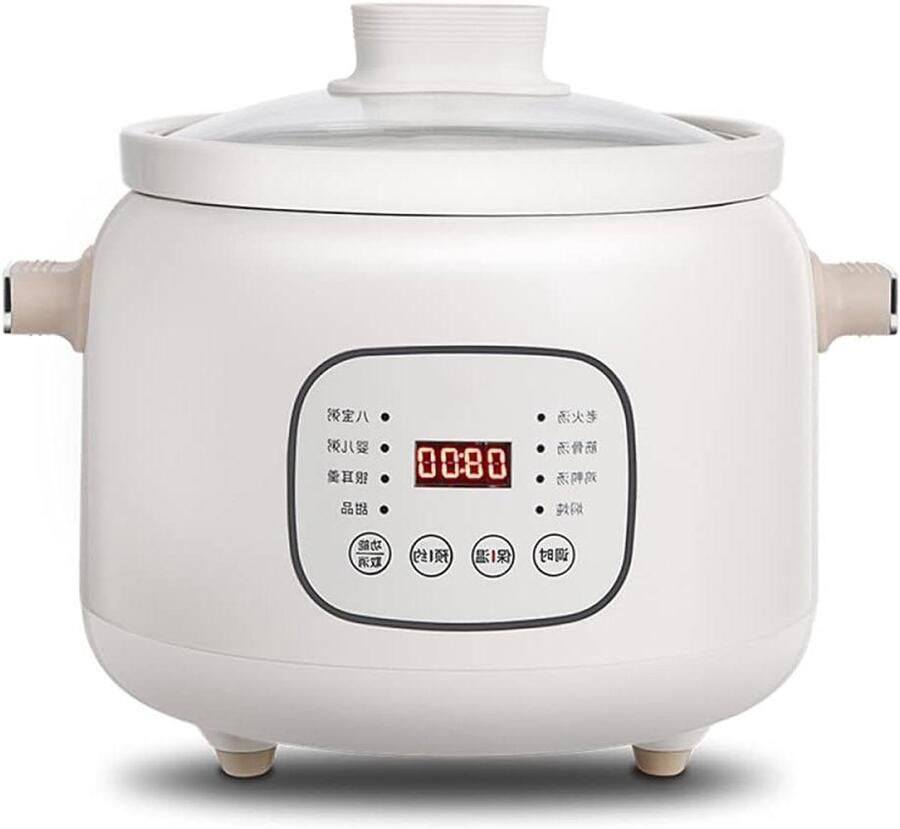 Stoofpot Pan Kookpot Slowcooker Langzaam Koken Keramische Binnenpan 3 Liter Wit