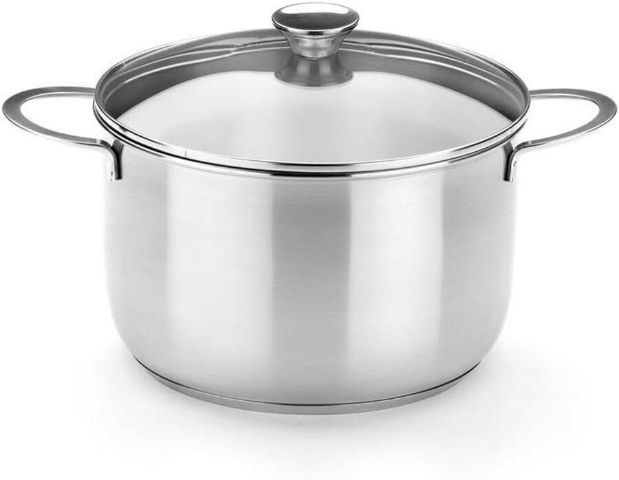 Stoofpot Pan Soeppan Kookpan Langzaam Koken Drievoudige Warmtedifusie 5 Liter Inhoud Zilver