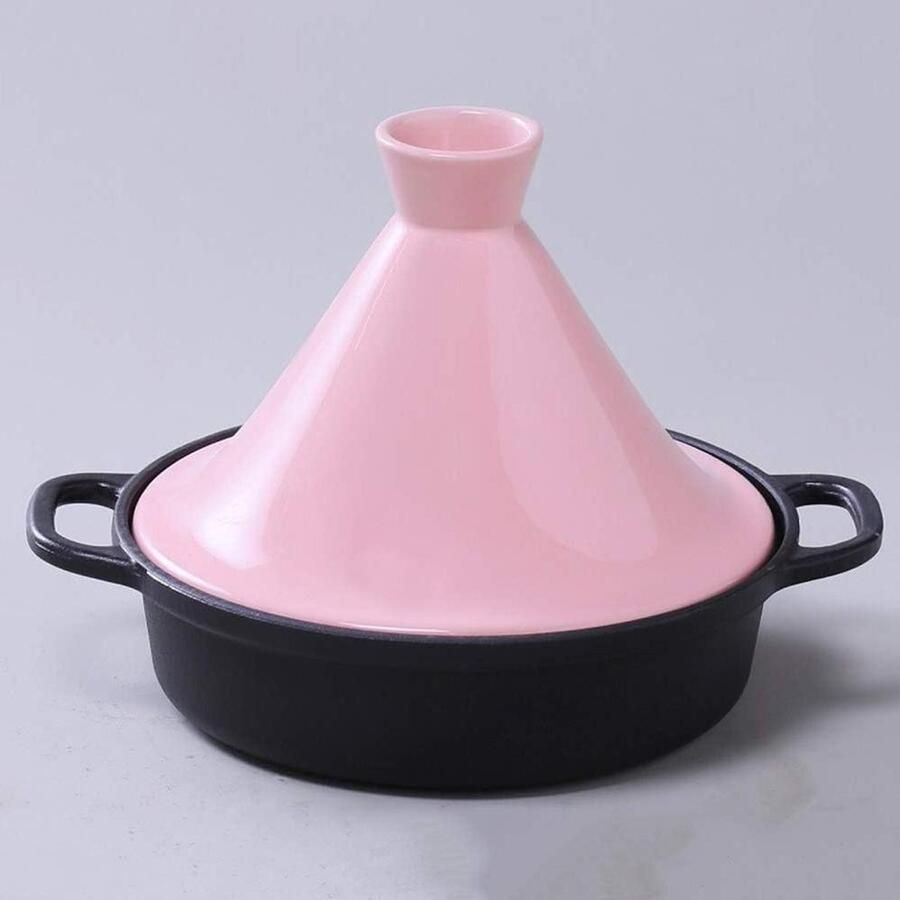 Stoofpot Pan Tajine Kookpan Langzaam Koken Unieke Vorm 20 cm Roze