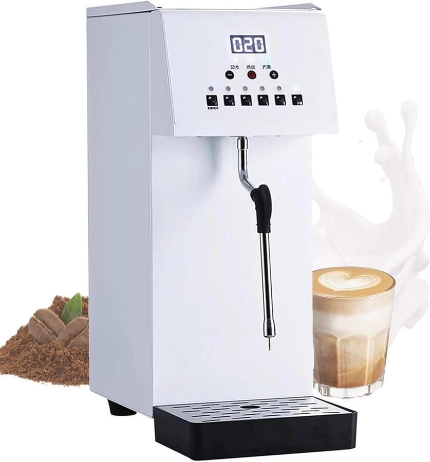 Stoom Melkopschuimer Waterverwarmer Opschuimer Dranken Bereiden 5 Temperatuurinstellingen 6L Capaciteit Zilver