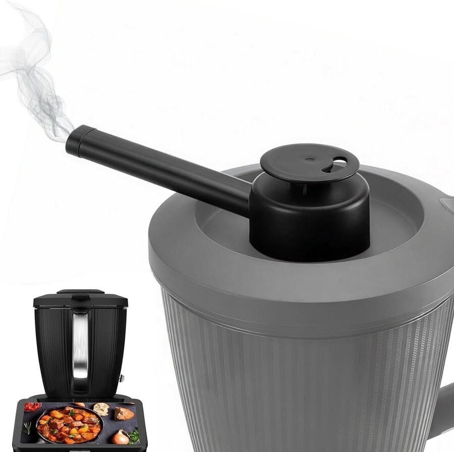Stoomafleider Keukenmachine Stoomgeleider Accessoire Koken Beschermen Specifiek voor TM7 16 x 10 x 1 cm Zwart